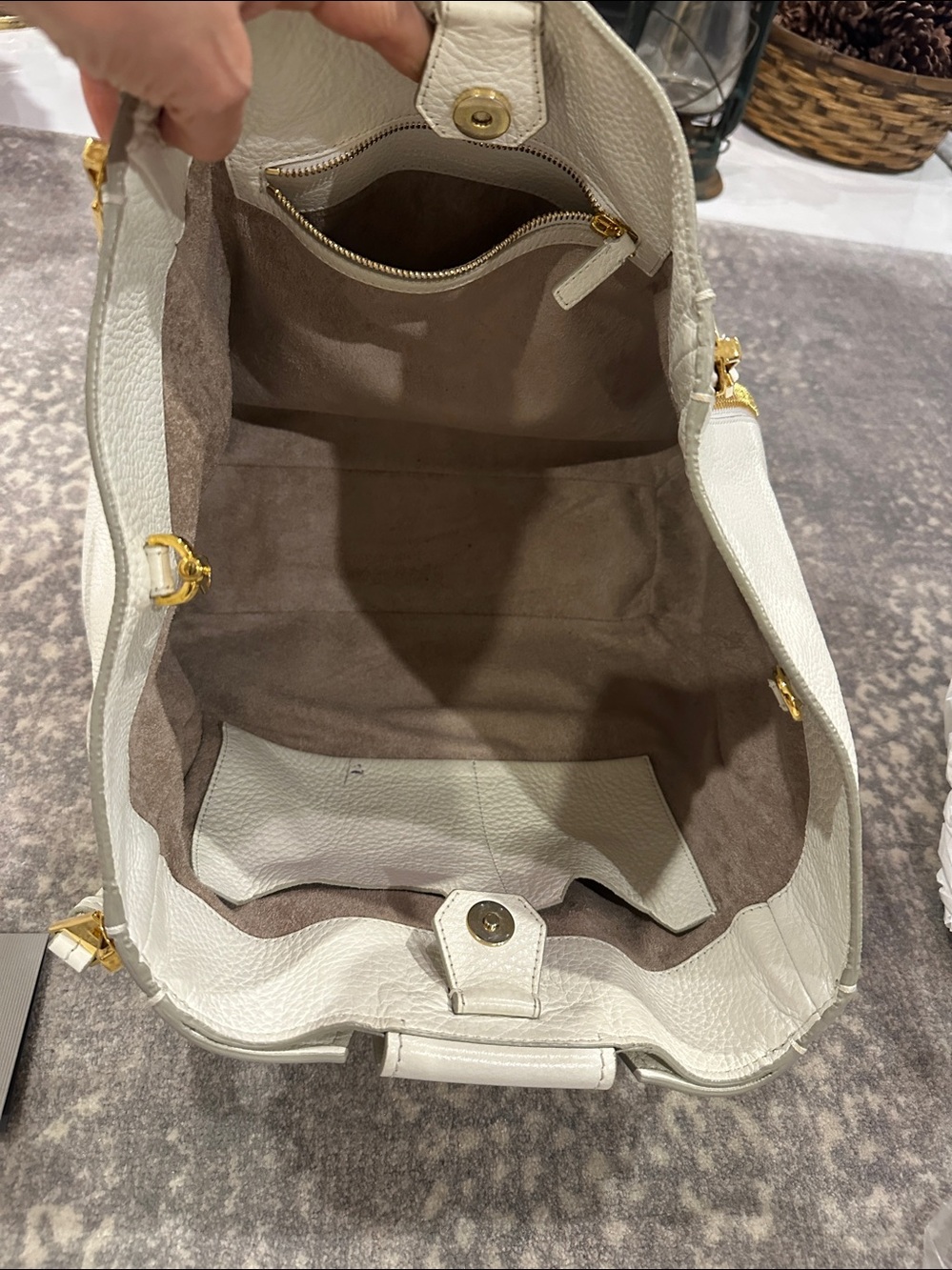 TOM FORD WHITE SEDGEWICK BAG PEBBLE LEATHER - Picture 9 of 13